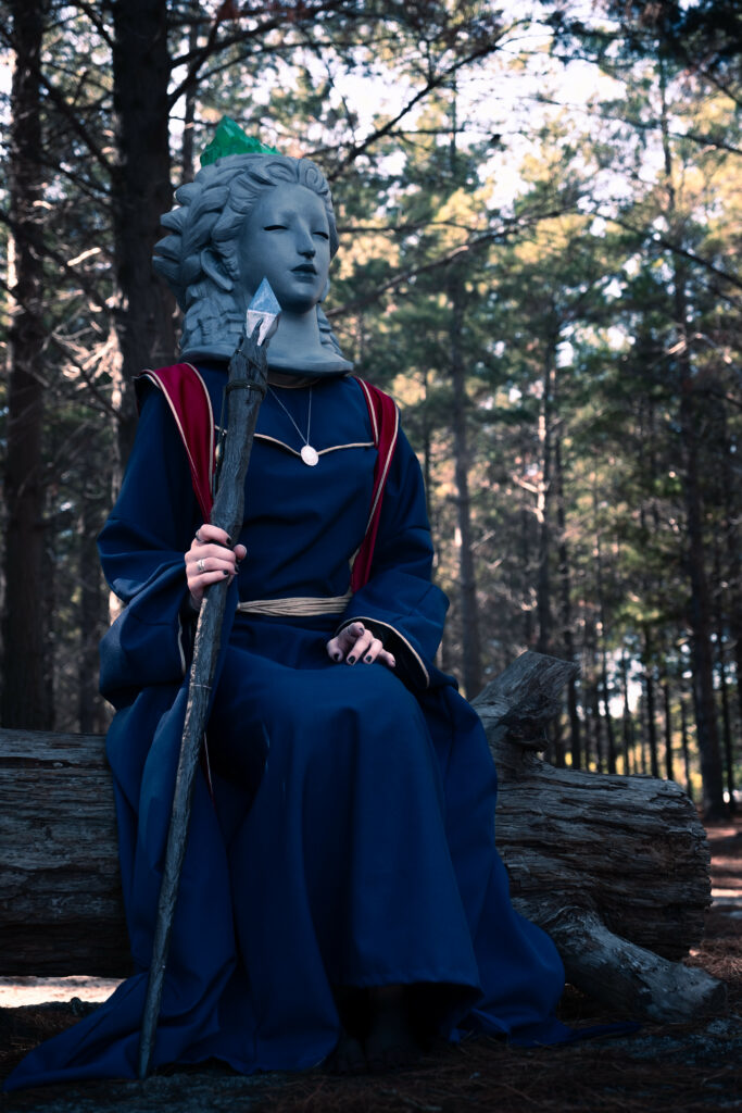 Sellen cosplayer sitting and waiting
