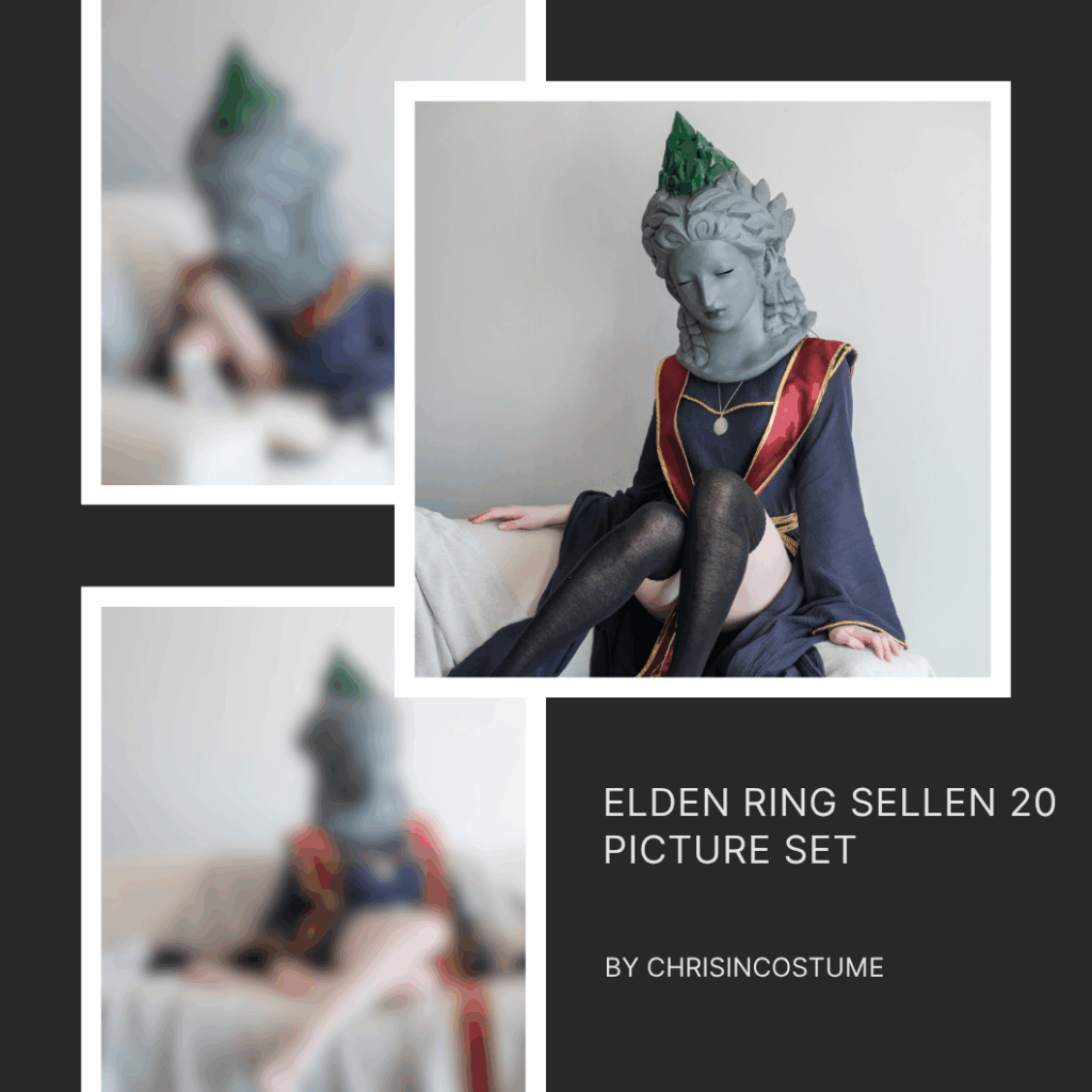 Image of three images of Sellen, 2 blurred and one blurred.
